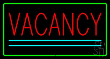 Vacancy Rectangle Green LED Neon Sign