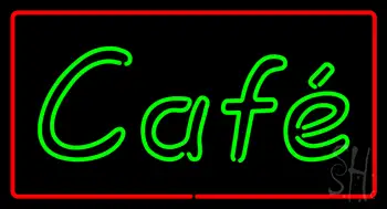 Cafe Rectangle Red LED Neon Sign