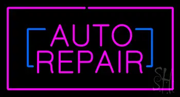 Auto Repair Rectangle Purple LED Neon Sign