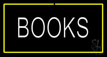 Books Yellow Border LED Neon Sign