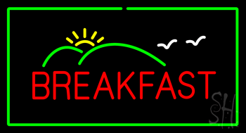 Breakfast with Scenery Animated LED Neon Sign