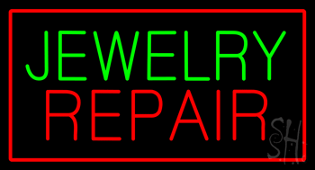Jewelry Repair Red Border Animated LED Neon Sign