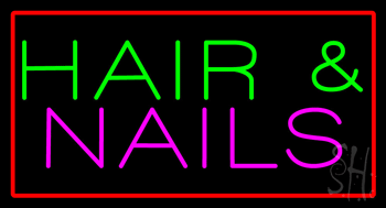 Hair and Nails Animated LED Neon Sign
