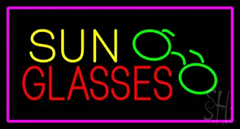 Sun Glasses with Pink Border LED Neon Sign