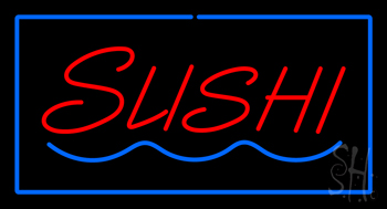 Sushi Rectangle Blue LED Neon Sign