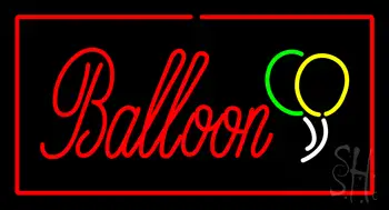 Balloon Rectangle Red LED Neon Sign