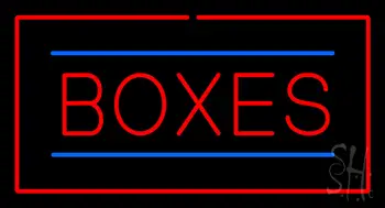 Boxes Rectangle Red LED Neon Sign