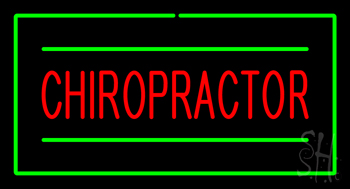 Chiropractor Rectangle Green LED Neon Sign