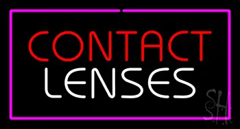 Contact Lenses with Pink Border LED Neon Sign