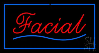 Red Facial Blue Border LED Neon Sign