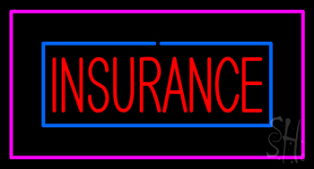 Red Insurance Blue and Pink Border LED Neon Sign