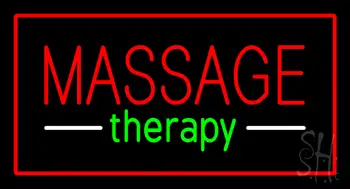 Red Massage Therapy Red Border LED Neon Sign