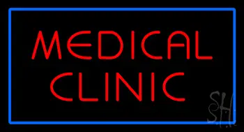Medical Clinic Rectangle Blue LED Neon Sign