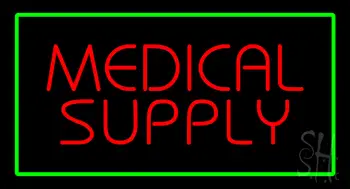 Red Medical Supply Green Border LED Neon Sign