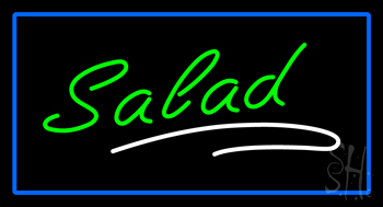 Green Salad Blue Border LED Neon Sign