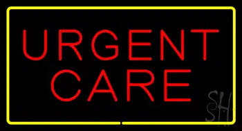 Red Urgent Care Yellow Border LED Neon Sign