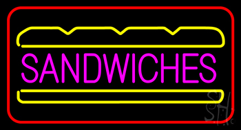 Sandwiches with Red Border LED Neon Sign