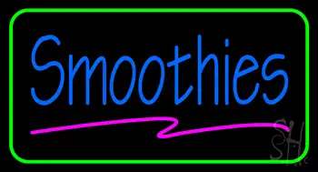 Blue Smoothies with Green Border LED Neon Sign