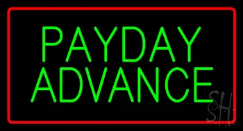 Green Payday Advance Red Border LED Neon Sign