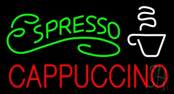 Green Espresso Red Cappuccino Logo Neon Sign
