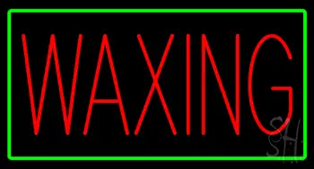 Red Waxing Green Border Neon Sign