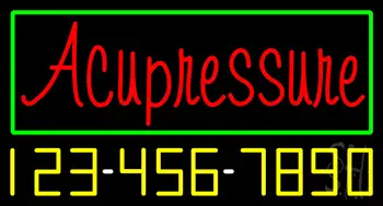 Red Acupressure with Phone Number Neon Sign