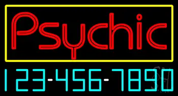 Psychic with Phone Number Neon Sign