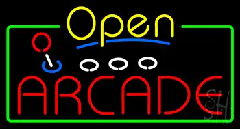 Yellow Open Red Arcade Neon Sign