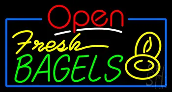 Open Fresh Bagels Neon Sign