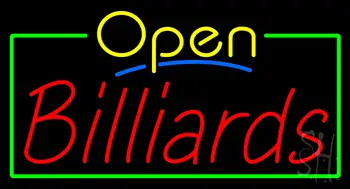 Open Billiards Neon Sign