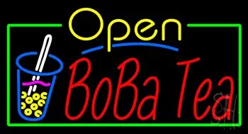 Open Boba Tea Neon Sign