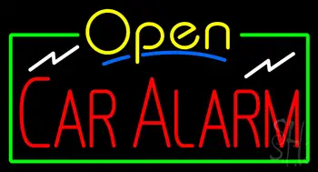 Yelllow Open Car Alarm Neon Sign