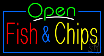 Open Fish & Chips Neon Sign