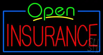 Green Open Insurance Neon Sign