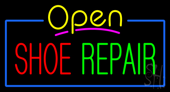 Open Shoe Repair Neon Sign