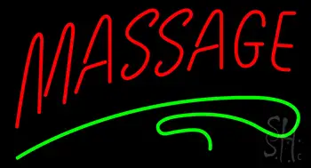 Red Massage Green Line Neon Sign