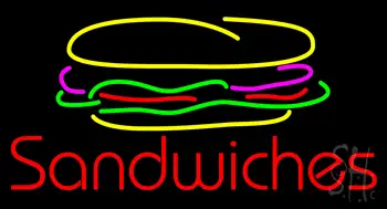 Sandwiches with Sandwich Logo Neon Sign