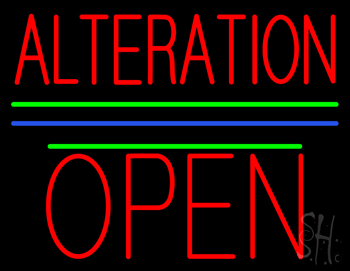 Alteration Block Open Green Line LED Neon Sign