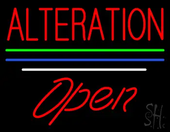 Red Alteration Blue Green White Line Open LED Neon Sign