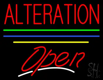 Alteration Open Yellow Line LED Neon Sign