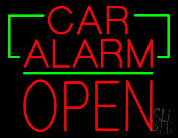 Car Alarm Block Open Green Line LED Neon Sign