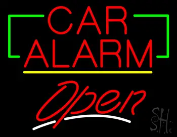 Car Alarm Open Yellow Line LED Neon Sign