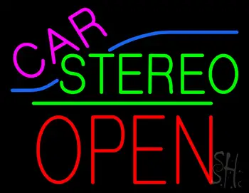 Car Stereo Block Open Green Line LED Neon Sign