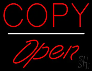 Copy Open White Line LED Neon Sign