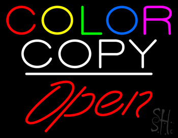 Color Copy Red Open White Line LED Neon Sign