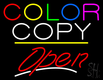 Color Copy Open Yellow Line LED Neon Sign