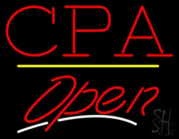 CPA Open Yellow Line LED Neon Sign