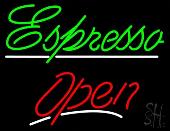 Green Espresso Open LED Neon Sign