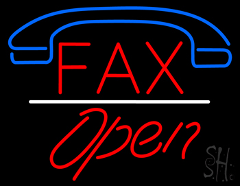 Fax Open White Line LED Neon Sign