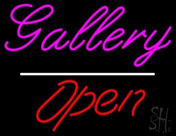 Gallery Open White Line LED Neon Sign